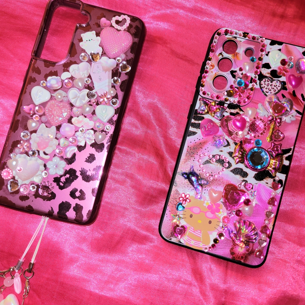 SAMSUNG GALAXY S21 four decorated phone cases with charms 🩷💗💖